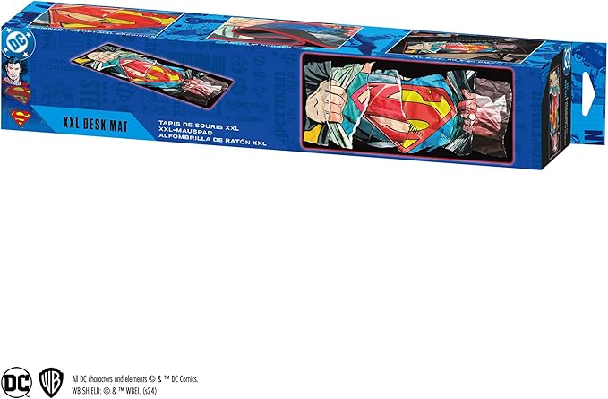SUBSONIC - XXL Superman Mouse Pad 90 x 40 cm - Desk Pad with Non-Slip Base Gaming Mouse Pad - Officially Licensed by DC Comics