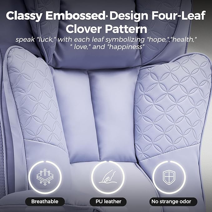 GTPLAYER Big and Tall Office Chair 400LBS Wide Ergonomic Gaming Chair with Deluxe Embossing Designed Leather with Foot Rest150°Reclining Adjustable Soft Armrests Pocket Spring Back Support and Pillow