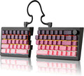 ZORNHER ST68 Wireless Ergonomic Split Mechanical Keyboard65% Pink &amp Purple Creamy Thocky TKL Gaming Keyboard with KnobLighted Up PBT KeycapsCream Switches