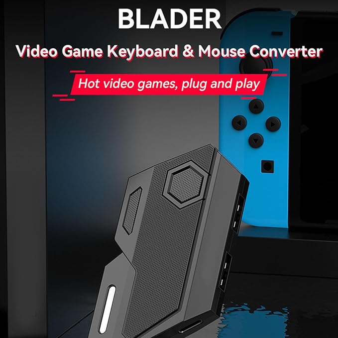One Handed Half Gaming Keyboard and Mouse Combo with Keyboard Mouse Converter Support One Key Auto or Function for FPS FTG Games