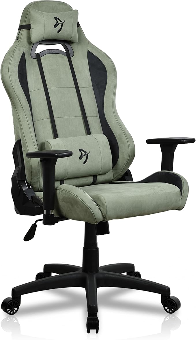 Arozzi Torretta Gaming Chair - Super Soft Ergonomic Gaming Chairs for Adults Adjustable Backrest with Neck &amp Lumbar Pillows - Swedish Design Home Office setup Professional Computer Chairs Forest