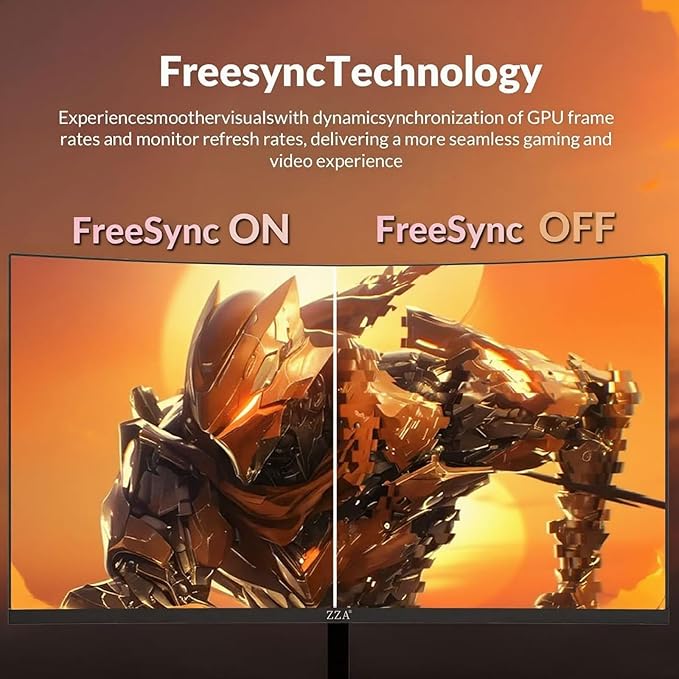 ZZA 24 Inch FHD 1080P 200Hz|144Hz Curved Gaming Monitor 1ms MPRT VA Panel 2800R Curvature AMD FreeSync Ultra-Thin Bezel for Esports PS5 Xbox Series X/S PC VESA Mount