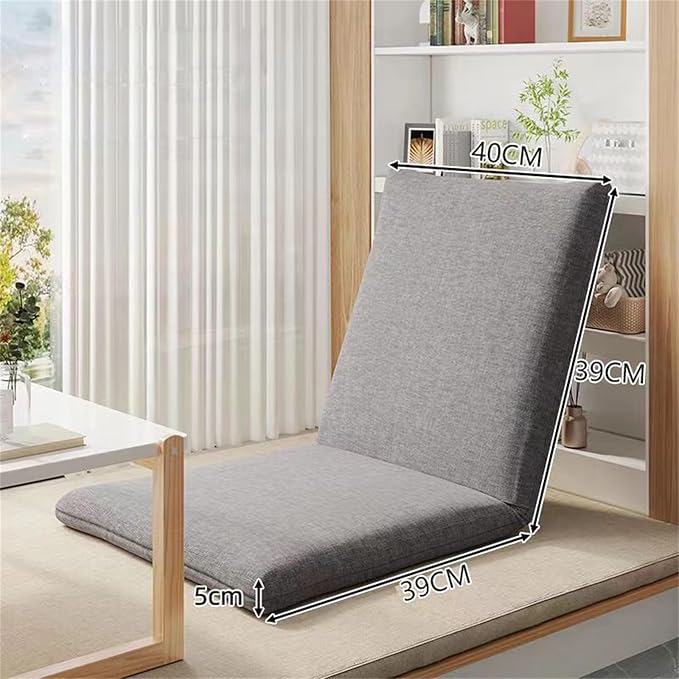 BTZHY Floor Chair Floor Chair with Back Support Padded Floor Chair with Adjustable Backrest 5 Adjustable Position Gaming Floor Chair Folding Sofa Chair for Balcony Bay Window BedroomDark Gray