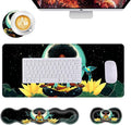 Mouse PadLarge Desk Mat Set 4in1 XL Mousepad + Keyboard Wrist Rest+Mouse Wrist Rest+Coaster with Ergonomic Desk Pad for Home Office Table Computer Cover -Woman on Lotus
