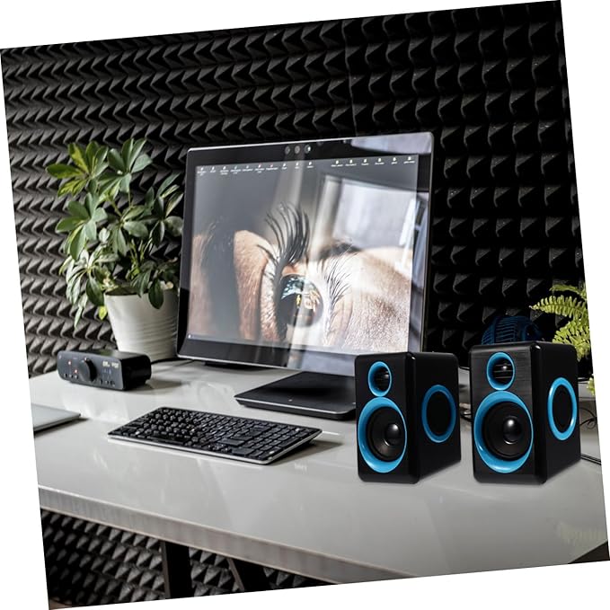 Mikikit Mini USB 2.0 Desktop Computer Speakers Compact Loudspeaker Box for Laptop and Home Pc Powered USB Wired Surround Sound Mini Speaker Compatible with Dc 5v Voltage