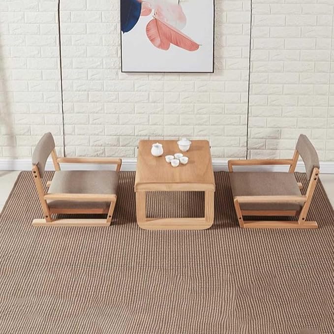 BTZHY Floor Chair Wooden Tatami Floor Chair with Backrest and Armrest Meditation Floor Chair Living Room Floor Chair Portable Japanese Legless Chair