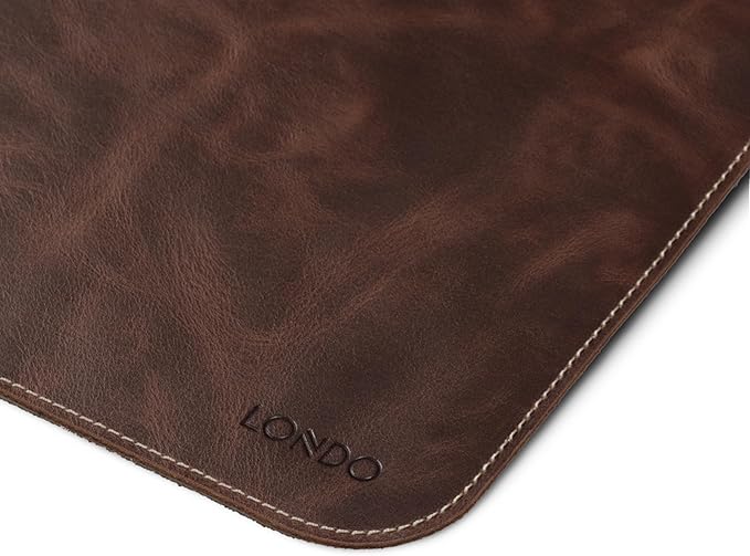 Londo Top Grain Leather Extended Mouse Pad – Large Desk Mat for Office &amp Gaming Smooth Writing Surface Non-Slip Base Durable &amp Stylish Workspace Accessory