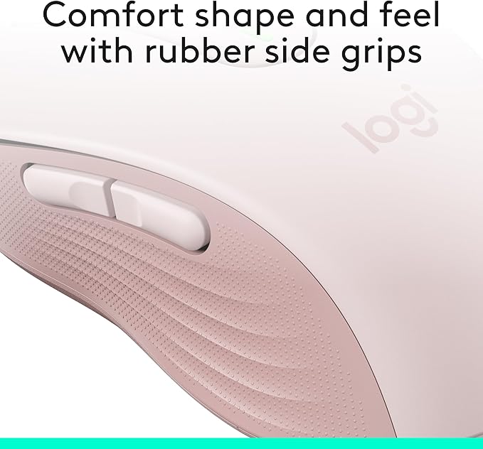Logitech Signature M650 Wireless Mouse - for Small to Medium Sized Hands 2-Year Battery Silent Clicks Customizable Side Buttons Bluetooth for PC/Mac/Multi-Device/Chromebook - Rose