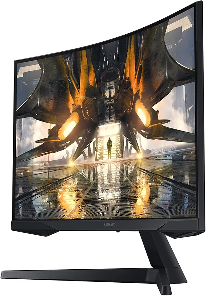 SAMSUNG 27 Odyssey G55A QHD 165Hz 1ms FreeSync Curved Gaming Monitor with HDR 10 Futuristic Design for Any Desktop (LS27AG550ENXZA)