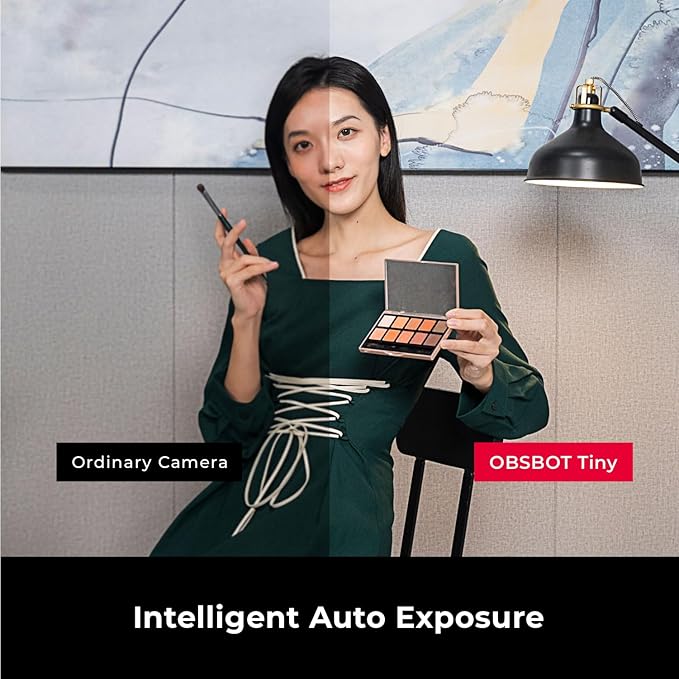 OBSBOT Tiny 1080P PTZ Webcam with AI Tracking Auto Framing Noise Reduction and Gesture Control