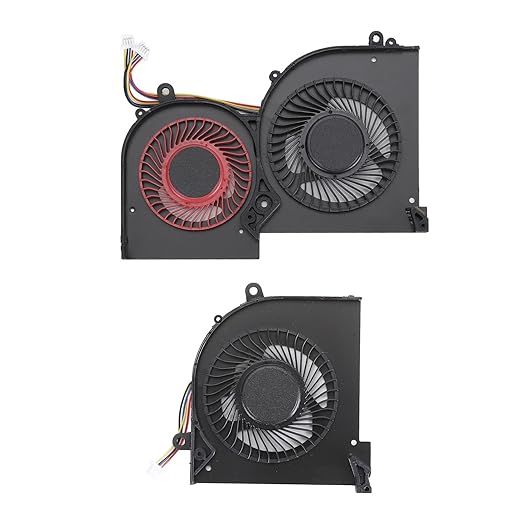 Cooling Fan Laptop Cooler Fan Replacement Compact Aluminum Quiet 4 Pin Power Connector for MS 16Q5 for P65 (CPU and GPU)