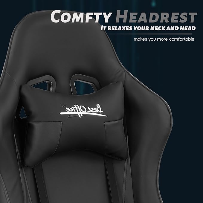 Silla Gamer Chair - Ergonomic High Back PC Gaming Recliner with Headrest &amp Lumbar Support for Adults &amp Kids Ages 8-12