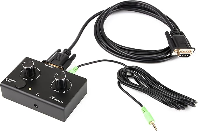 Replacement Control Pod Compatible for Klipsch ProMedia 2.1 Speakers | Standalone Wired Remote with Dual Input (DB9 Connector)