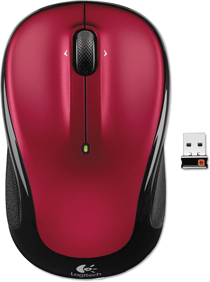 Logitech Laser Wireless Mouse-Wireless Laser Mouse 2-1/2x-4-1/2 x1-3/4 Red