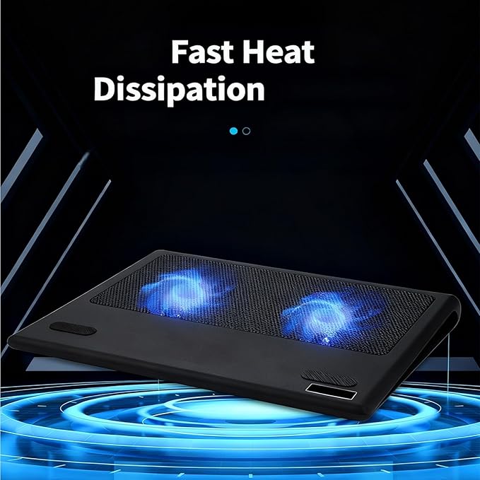 Efficient Cooling Fan Pad with Double Silents Operations for 12-16inch Laptops Including Antislip Base Heights and USB Connectivities Enhancing Comfort Quiet Coolers