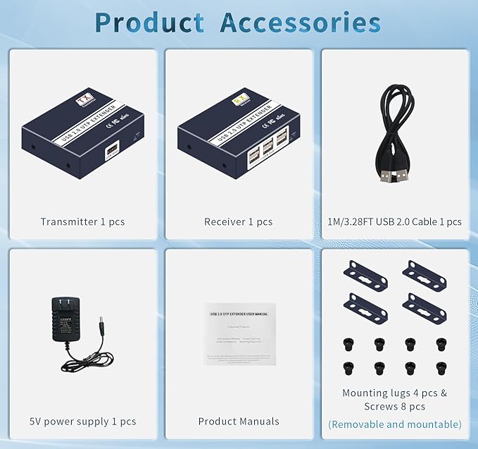 usb extender over ethernet cat5e cat6/7 up to 492FT/150m6 Port UBS2.0Plug and Playusb ethernet extender over rj45. No DriverSupports All Operating System Keyboard and Mouse Over Ethernet. (cat5e)