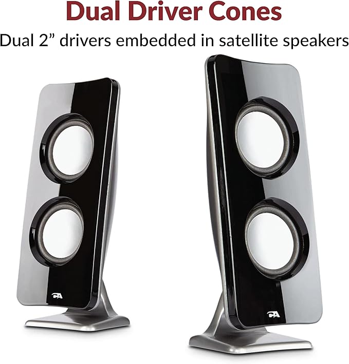 Cyber Acoustics CA-3610 2.1 Multimedia Speaker System with Subwoofer and Premium USB Microphone with Dual Recording Patterns Great for Gaming