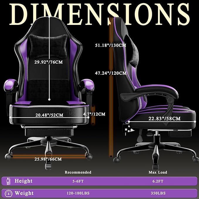 Gaming Chair with Pocket Spring Cushion and Footrest Ergonomic Computer Chair for Adults Breathable PU Leather Game Chair