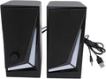 ASHATA 1 Pair Speaker for Laptop 3W Computer Speakers for Laptop PC Tablet Phone RGB 7 Dynamic Light 160Hz to 20KHz Frequency Response USB 3.5mm Interface