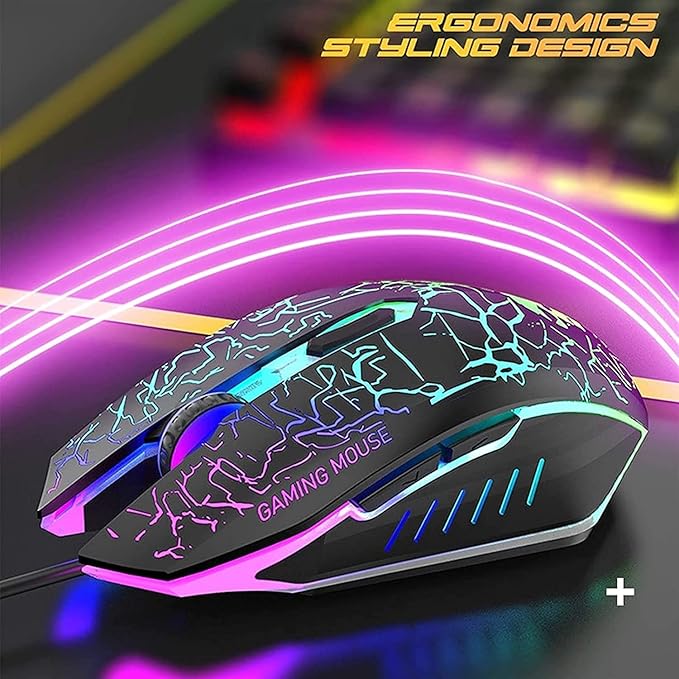 RGB Gaming Keyboard and Backlit Mouse Combo USB Wired Backlit Keyboard LED Gaming Keyboard Mouse Set