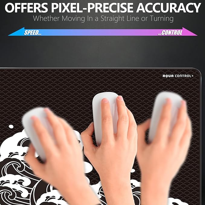 X-Raypad Aqua Control Plus Wave Gaming Mouse Pad Ultra-High Precision Mouse Pad with Perfect Speed and Control Capability Consistent X and Y Glide Designed for Fps Players with Low DPI Requirements