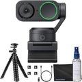 Insta360 Link 2 - PTZ 4K Webcam for PC/Mac 1/2 Sensor AI Tracking HDR AI Noise-Canceling Mic Gesture Control for Streaming Video Calls Gaming &amp More Bundle with Flexible Tripod &amp Lens