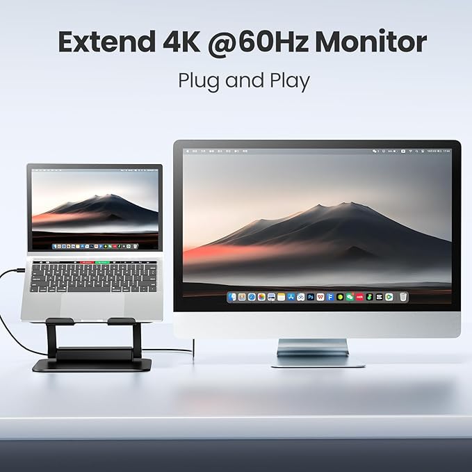 tounee Laptop Stand with Detachable USB-C Hub 100W PD Charging 4K@60Hz HDMI 3 USB Ports Ergonomic Laptop Holder Docking Station for 10-17 Laptops MacBook &amp More (Black)