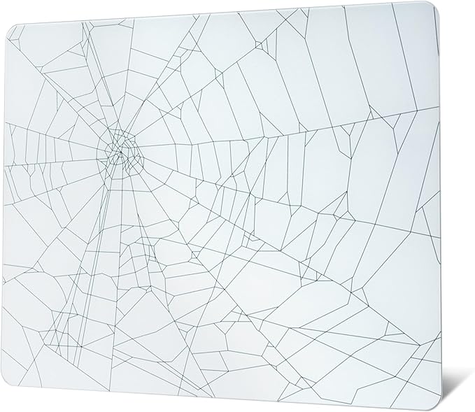 XVX Glass Mousepad for Gaming White Spider Webs Hard Gaming Mouse Pad Professional Large Mouse Mat 410mm*310mm Special Glass Surface with Improved Precision and Speed