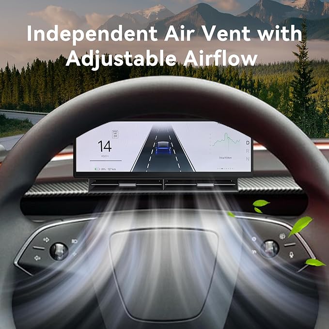 10.88 Inch Head Up Display Compatible with Tesla Model 3 Highland 2024 /Model Y Juniper 2025 Smart Dashboard Touch Screen Instrument Cluster Display with Wireless CarPlay/Android Auto/Camera/Air Vent