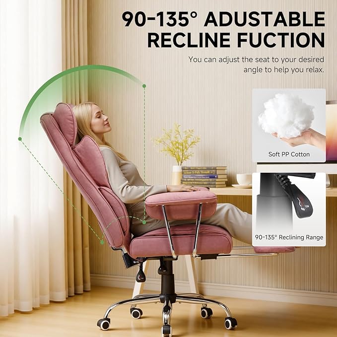 COMHOMA Big and Tall Gaming Chair with Pocket Spring Lumbar Support Ergonomic Office Chair with Footrest Executive Desk Chair with Outward Fixed Soft Armrests Computer Chair with High Back GYPK