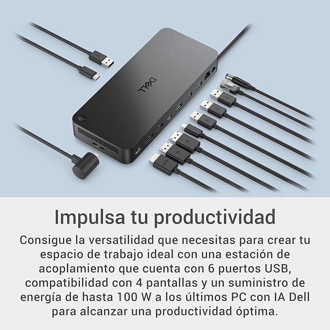 Dell Pro Dock WD25 Docking Station - USB-C with 100W Charging Supports 4 Displays 2X DP 1.4 HDMI 2.1 6 USB Ports 2.5GbE Ethernet Durable Compact Design