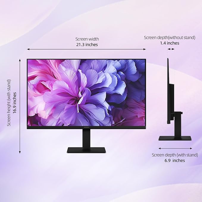 Samsung S24 inch IPS FHD (1920x1080) Monitor 100Hz Refresh Rate 5ms AMD FreeSync Ergonomic Design Eye Care Flicker-Free Game Mode HDMI &amp VGA Tilt Adjustment Black