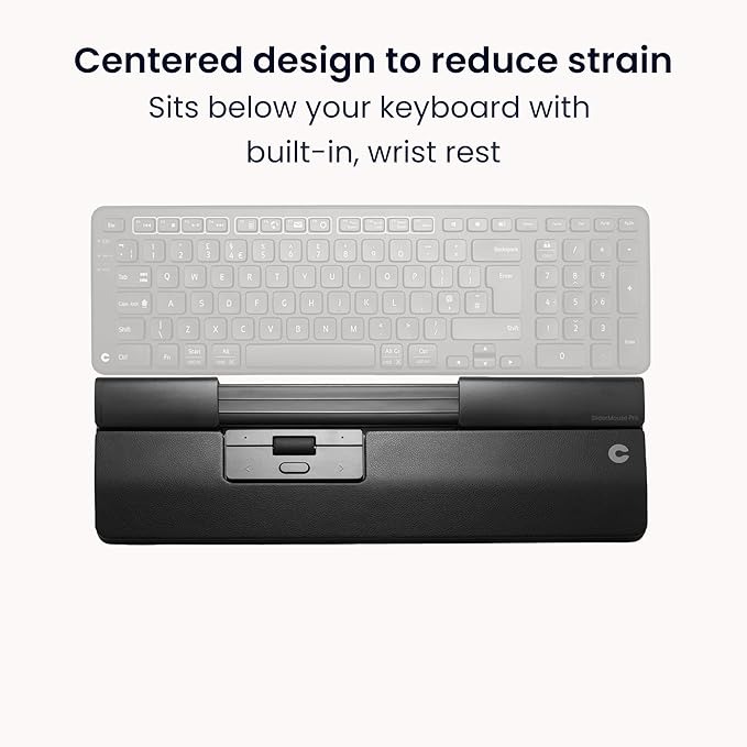Contour Design SliderMouse Pro Ergonomic Office Mouse to Reduce Wrist Shoulder &amp Forearm Strain | Design for Productivity Ambidextrous Plug &amp Play Works with Mac &amp Windows PC - Wireless -