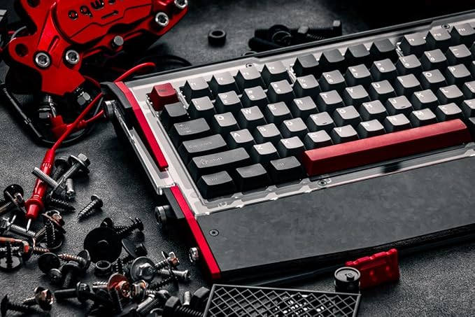 Black Diamond RT Hall Effect Magnetic Gaming Keyboard 75% 0.04mm Accuracy 8k Polling Rate 0.25ms Latency Leaf Spring Mount Mechanical Feel Custom Fixed-Wall Magnetic Switch Shadow Crimson