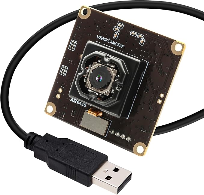 Anti Shake USB Camera Module 4K Vehicles IBIS Stabilization 11MP USB Webcam Autofocus 90 Degree No Distortion Lens Plug and Play for Machine Vision Industrial Robot Vision