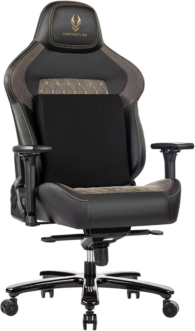 Big and Tall Gaming Chair 440LBS Gaming Chair with Metal Base Memory Foam Lumbar 4D Adjustable Armrest Computer Chair for Heavy People Ergonomic High-Back Computer Chair