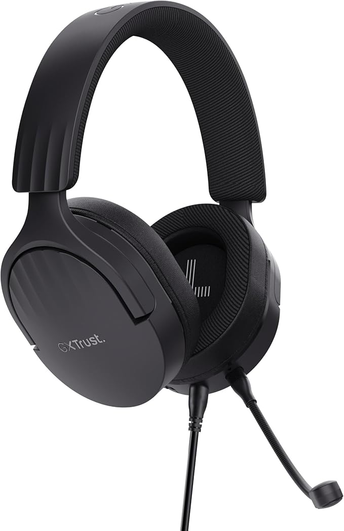 Trust Gaming GXT 489 Fayzo Gaming Headset for PC PS5 PS4 Xbox Series X|S Switch Mobile 3.5 mm Jack 85% Recycled Plastics Over-Ear Wired Headphones with Noise Cancelling Microphone - Black