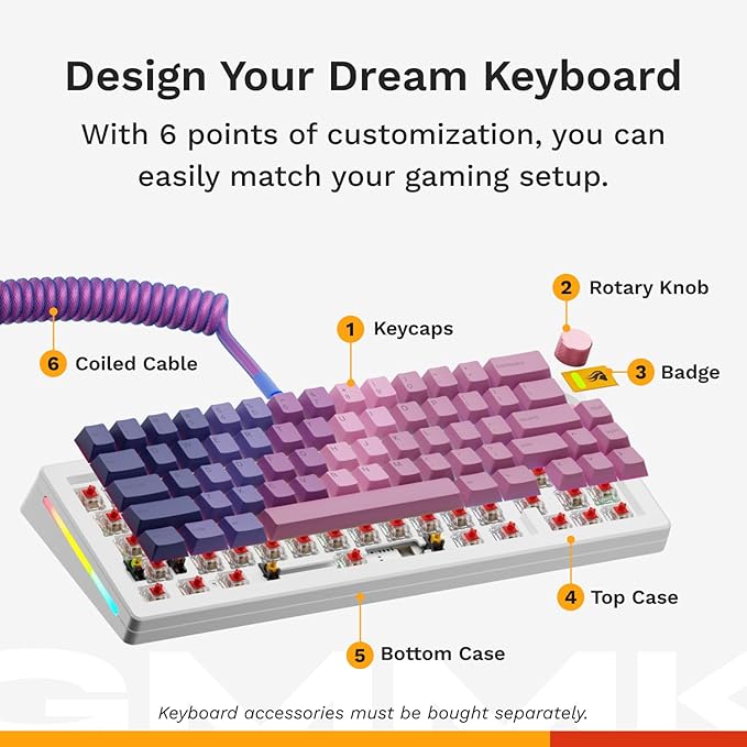 Glorious Gaming - GMMK 3 HE Rapid Trigger Keyboard Hall Effect 8K Polling Rate MX Mechanical &amp Magnetic Switches Hotswappable 65% Keyboard Modular Gasket System Doubleshot PBT keycaps (White