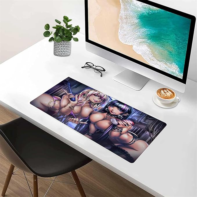 Mouse Pad Large Sexy Anime Girl Computer Gaming Game Mat Laptop Keyboard Accessories Gaming Gamer Mat XXL Sexy Butt Breasts Chest (39.37x19.68 inche)