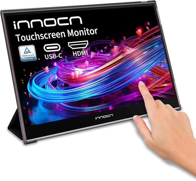INNOCN 15.6 inch Portable Monitor Touchscreen for Laptop FHD 1080P USB C HDMI External Display Travel Second Monitor for MacBook Windows Tablets Android Chrome PS4 Switch Mini PC No Battery