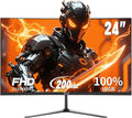 ZZA 24 Inch FHD 1080P 200Hz|144Hz Curved Gaming Monitor 1ms MPRT VA Panel 2800R Curvature AMD FreeSync Ultra-Thin Bezel for Esports PS5 Xbox Series X/S PC VESA Mount