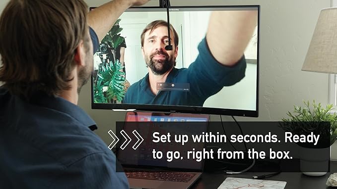 Center Cam V2 Middle-Screen Webcam - The Original Center Cam - 1080p Plug &amp Play USB Adjustable Webcam for Laptop and Desktop for Home Video Conferences