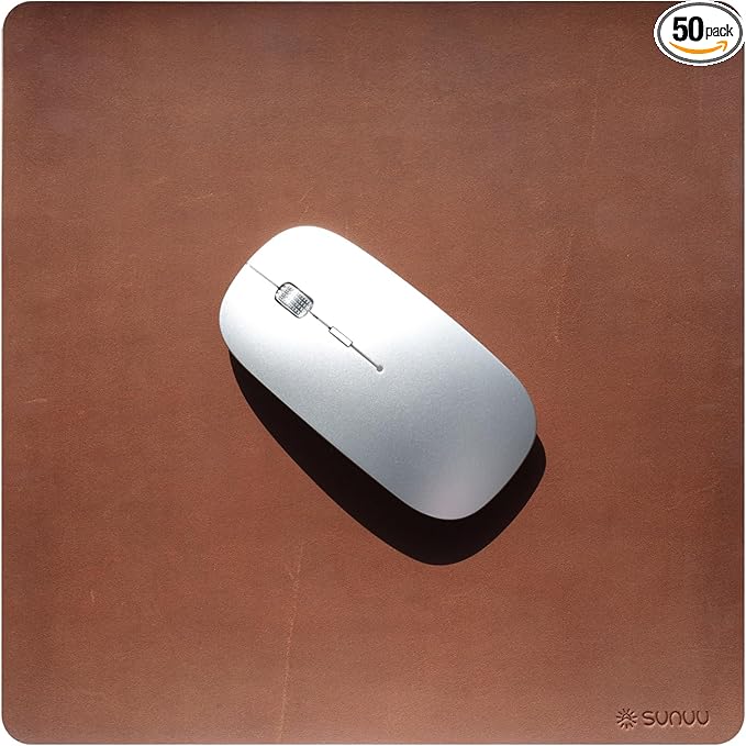Mouse Pad-Premium Full Grain Genuine Leather (Vintage Brown)