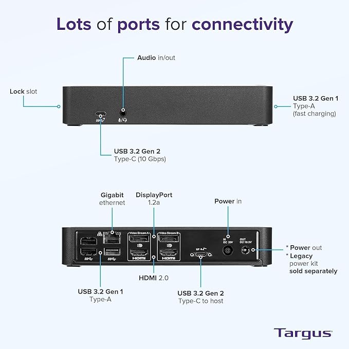 Targus USB-C Universal DV4K Docking Station with 100W Power Delivery Bundle with DKZ Hub (5 Pack)
