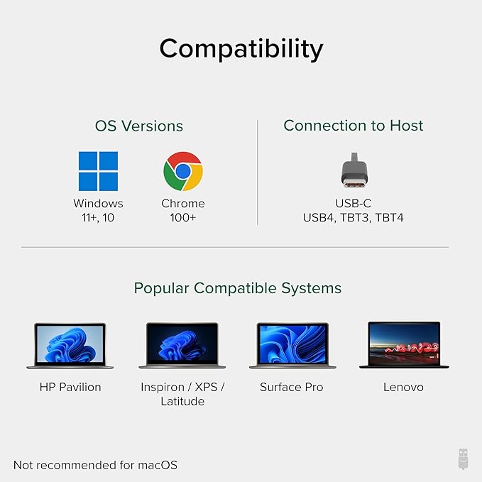 Plugable USB C to HDMI Adapter for Dual Monitors 4K 60Hz Compatible with Windows Chromebook USBC Thunderbolt USB4 Laptops MST Extended Display Type C Multi HDMI Port Adapter Driverless USBC-MSTH2