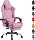 SITMOD Fabric Gaming Chair with Footrest-Breathable Computer Chair with Headrest &amp Lumbar PillowBig and Tall Ergonomic Gamer Chair for Heavy Adults22.44 Deep Seat Gaming Chairs for Adults(Pink)