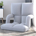Floor Chair Back Support Folding Sofa Adjustable Positions Padded Lazy Sofa Breathable Floor Gaming Chair for Reading Meditating(Gray-A)