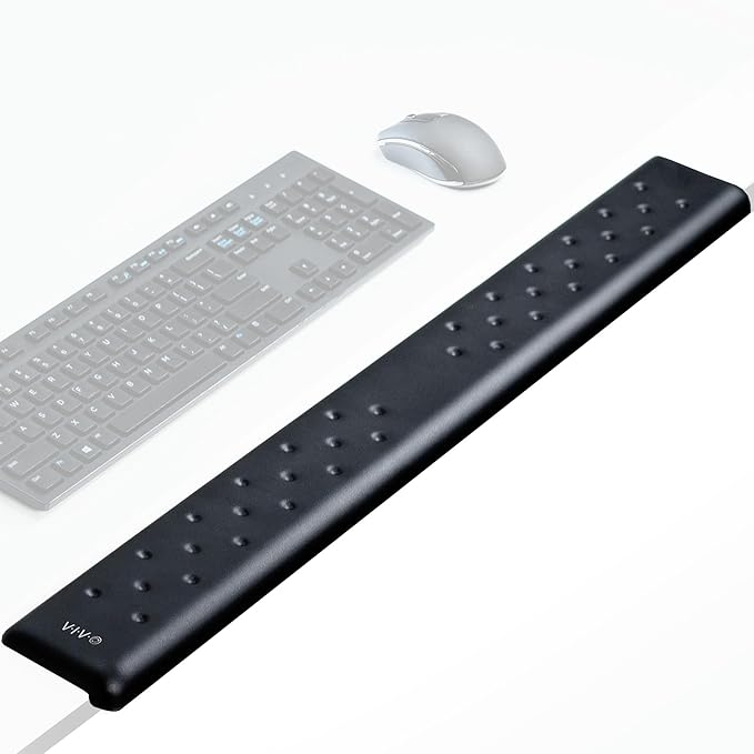 VIVO Ergonomic Long 30” Wrist Pad Non-Slip Memory Foam Arm Rest for Desk Elbow Cushion with L-Shaped Edging Black DESK-WR30