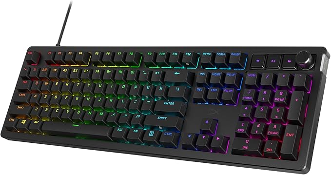 HyperX Alloy Rise – Hot-Swappable Mechanical Gaming Keyboard PC Ambient Light Sensor Gasket Mounted HyperX Linear Switches