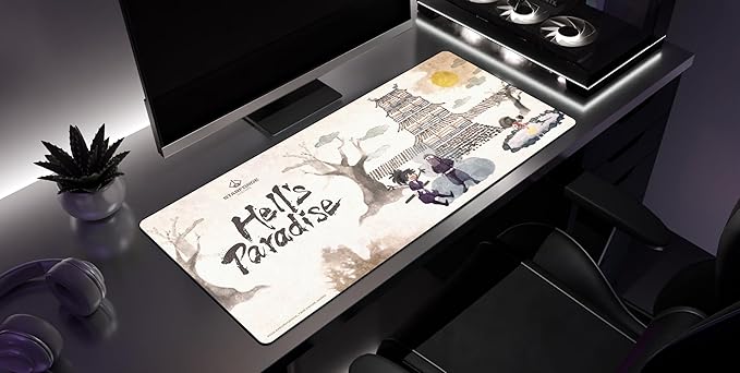 Detailed Plans- Hell's Paradise Gaming Desk Mat – Large Extended Mouse &amp Keyboard Pad